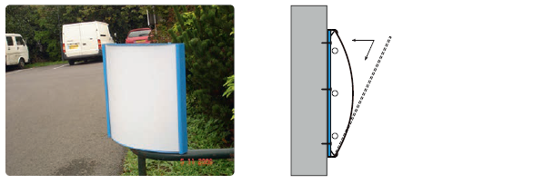 Caisson galbé double face